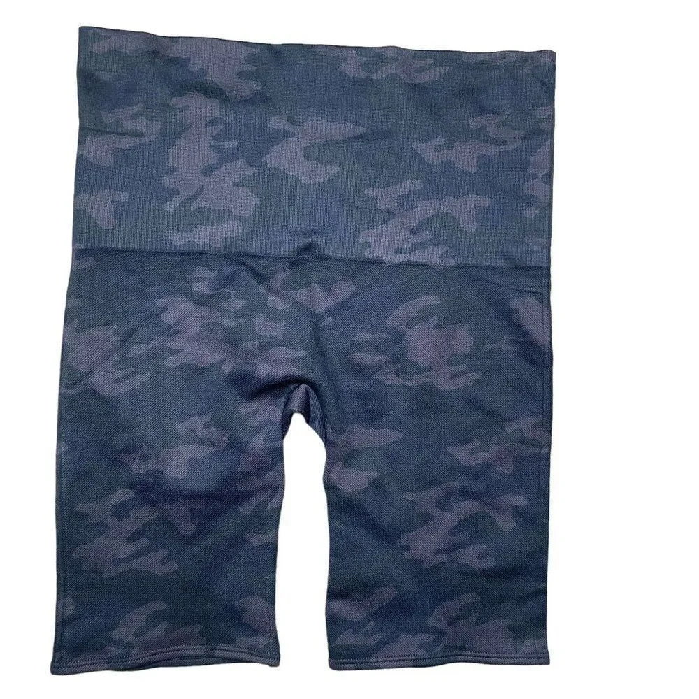 Spanx Black Camo Biker Shorts Size Large Look at me now